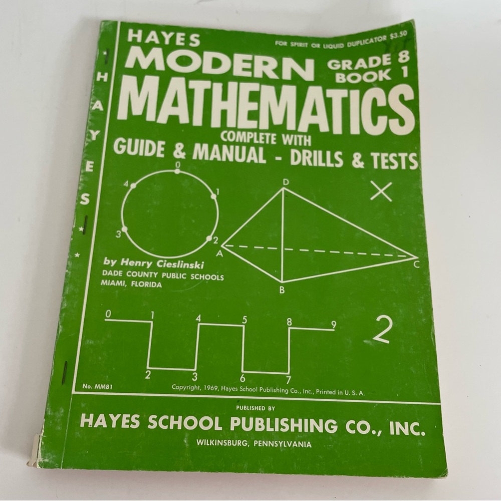 1969 Hayes Modern Mathematics Teachers Lesson Guide Printouts Book Grade 8